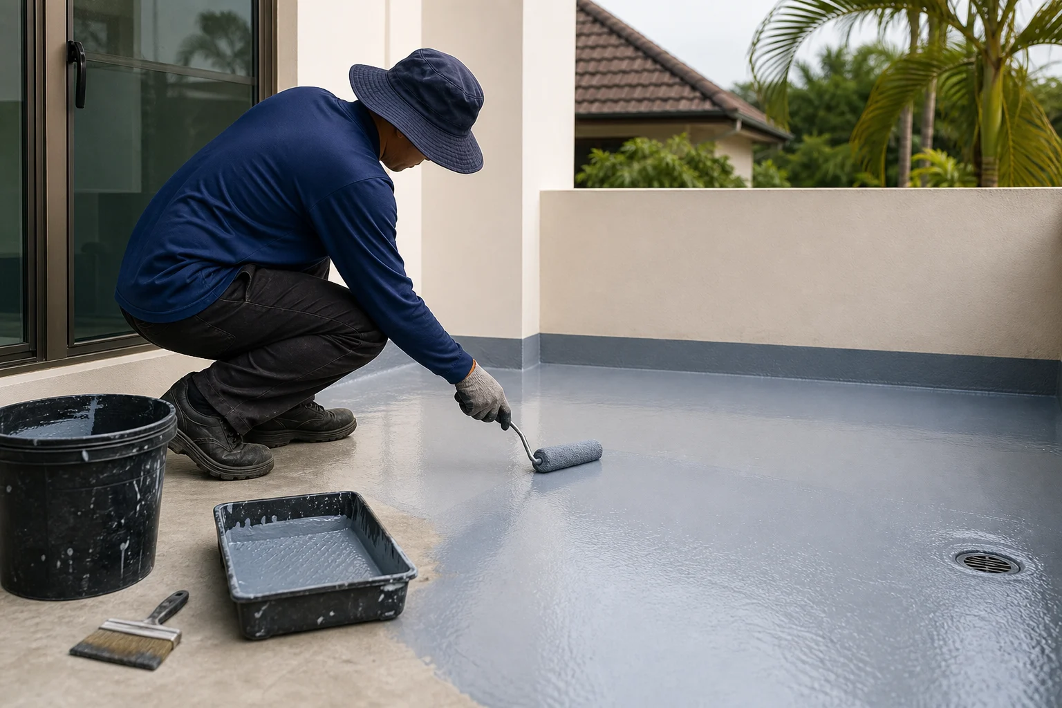 Water-ingress assessment and waterproofing treatment suited to the affected surface.